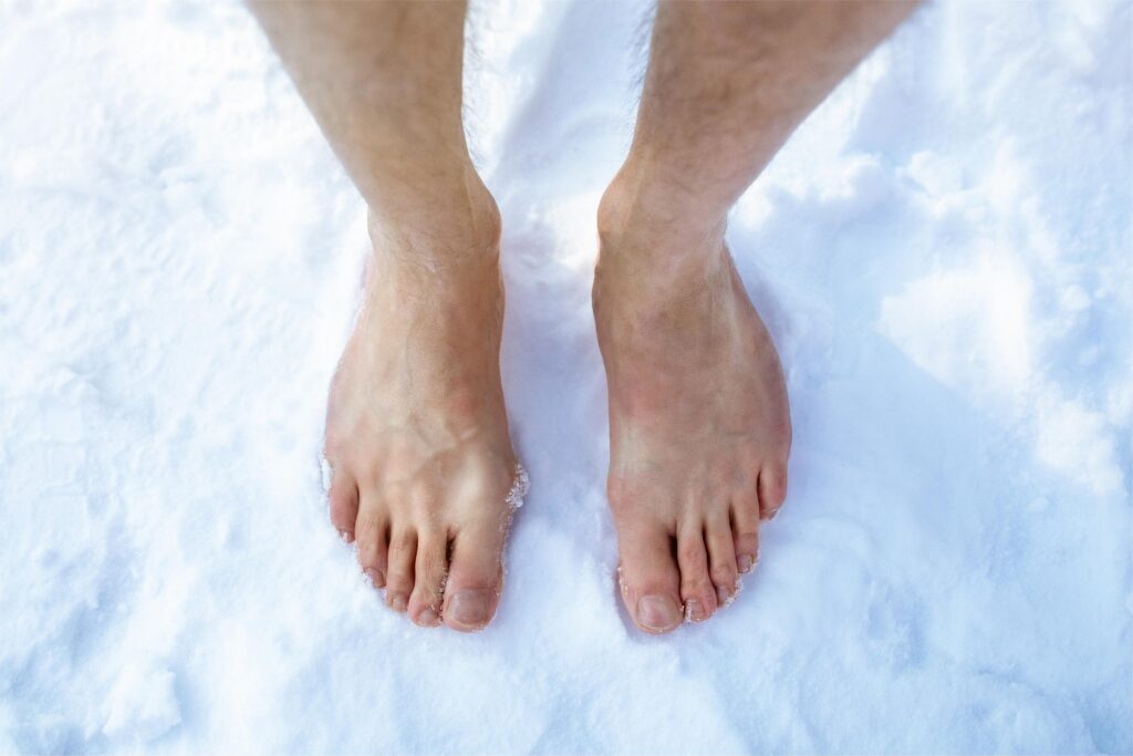 Cuidados com os pés no inverno.