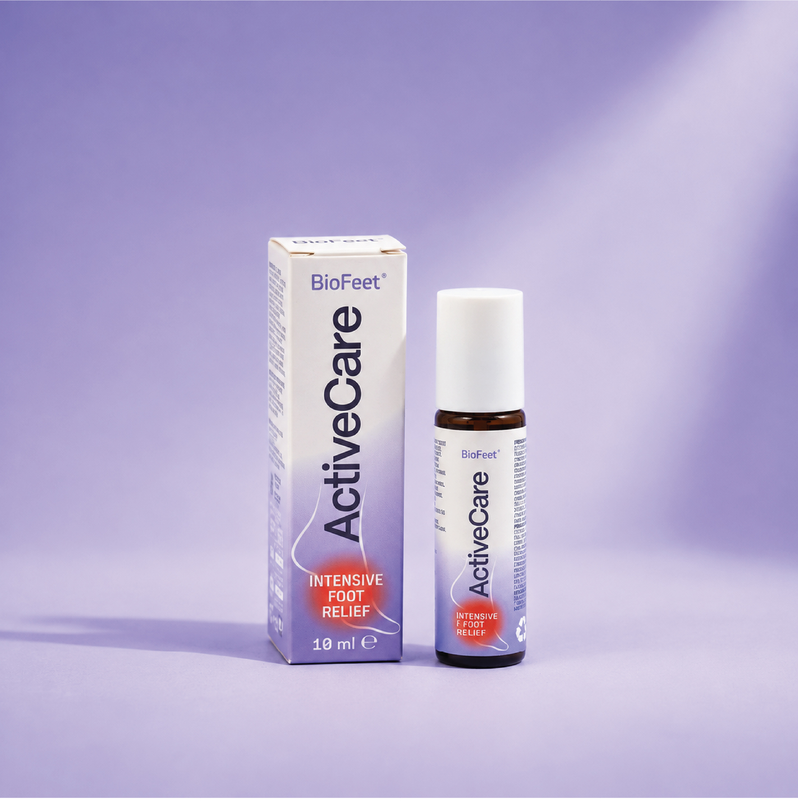 O BioFeet® ActiveCare é uma solução tópica em formato roll on, desenvolvida para aplicação localizada em zonas dos pés sujeitas a esforço, tensão, fadiga ou desconforto.